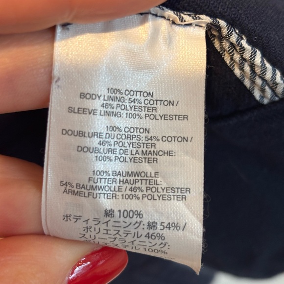 J. Crew Dark Blue Pea Coat with White Buttons - Picture 4 of 6